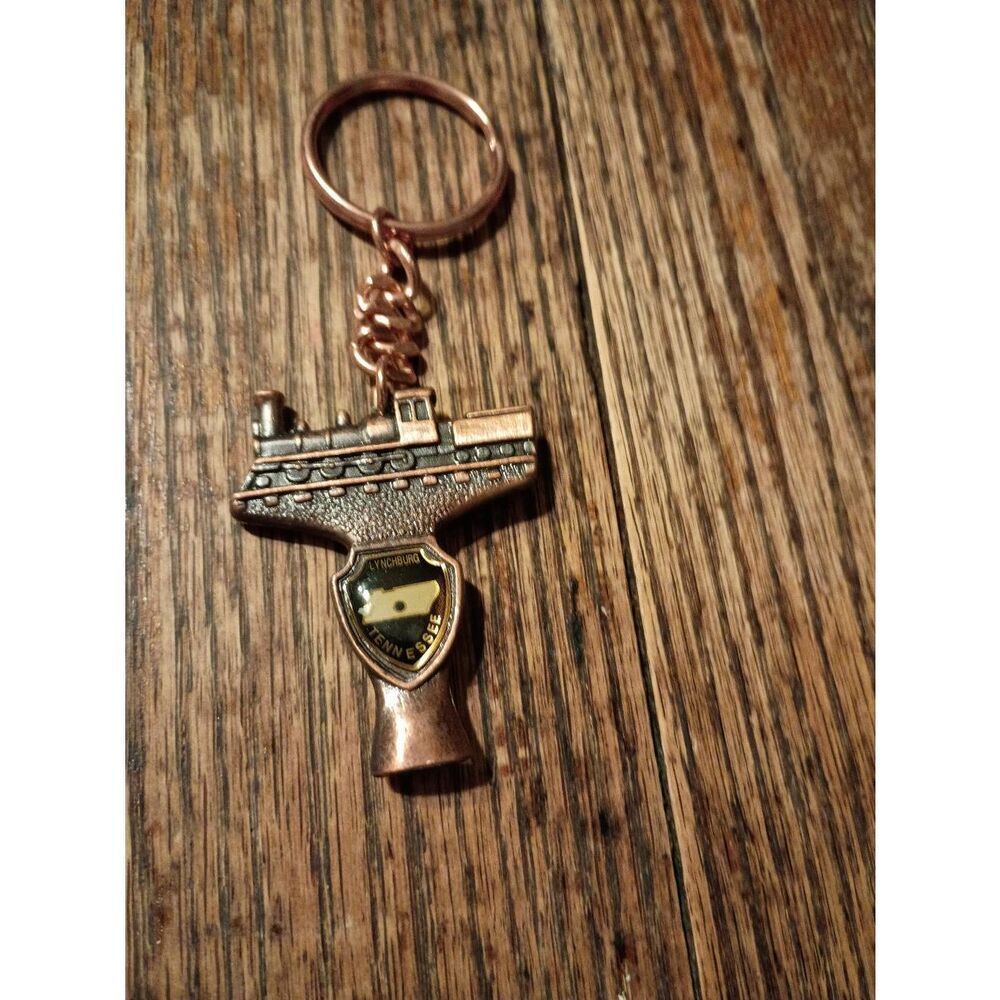 New Vintage Lynchburg Train Keychain Railroad Souvenir Tennessee Key Ring NOS